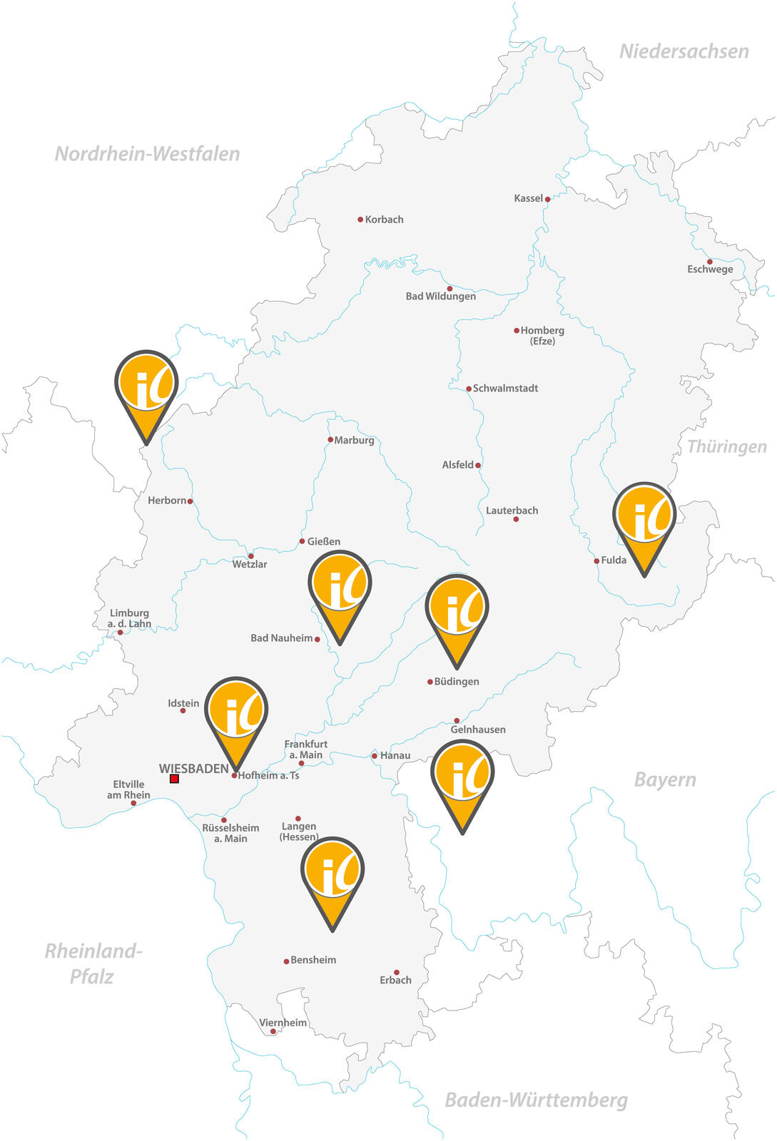 Karte Partner in Hessen